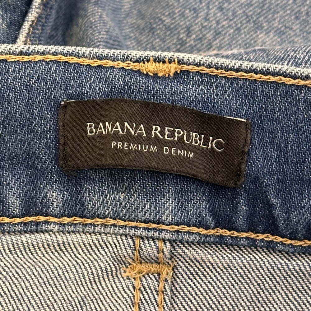 Banana Republic Premium Denim HR Clean Girl Wide-Leg Crop Jeans Blue Size‎ 29 - Picture 3 of 16